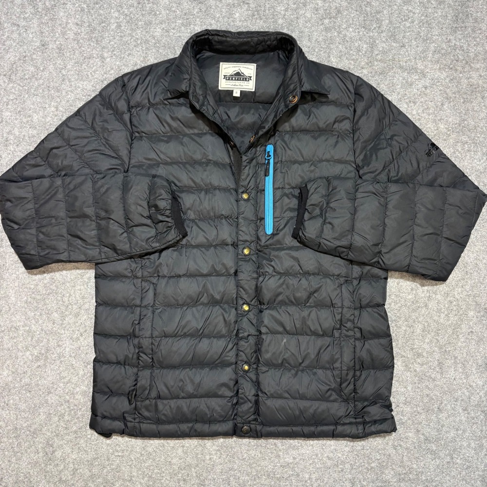 Penfield Mens Black Quilted Puffer Shirt Jacket Ripstop Snap Front Small